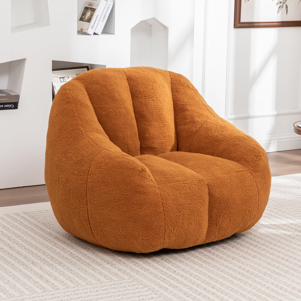 Yellow Tufted Memory Foam Bean Bag Chair O444