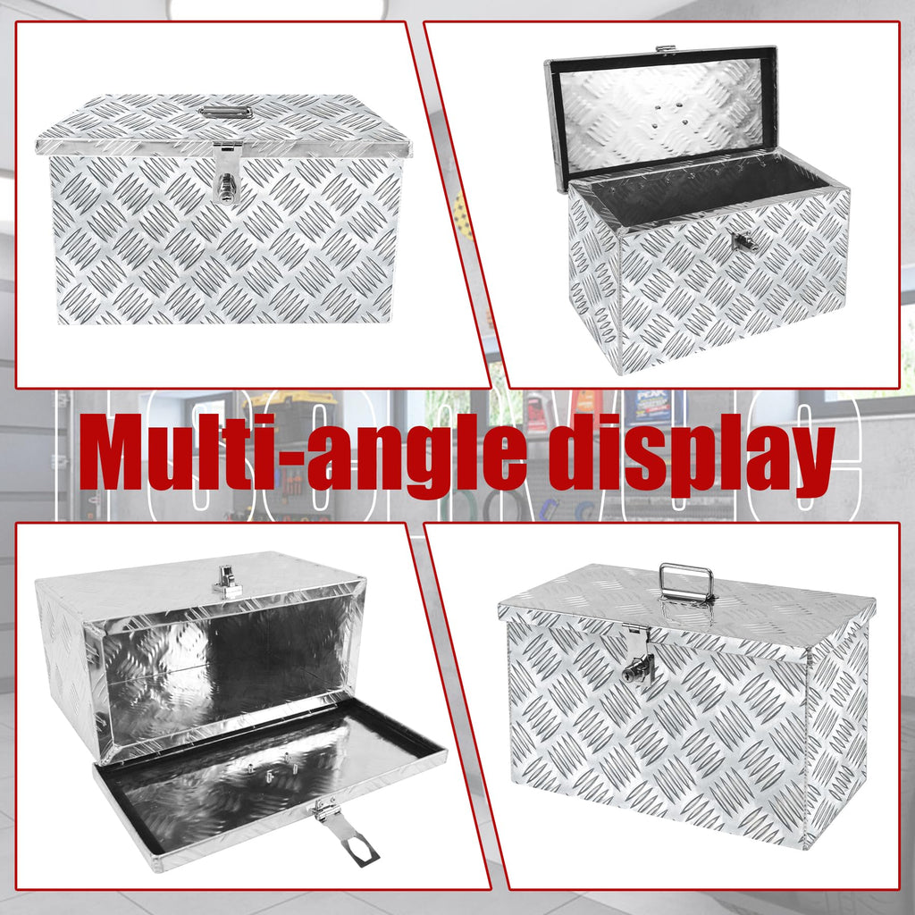 16 Inch Aluminum Waterproof Truck Tool Box with Lock and Keys Y99998