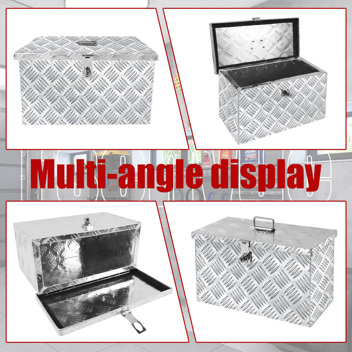 16 Inch Aluminum Waterproof Truck Tool Box with Lock and Keys Y99998