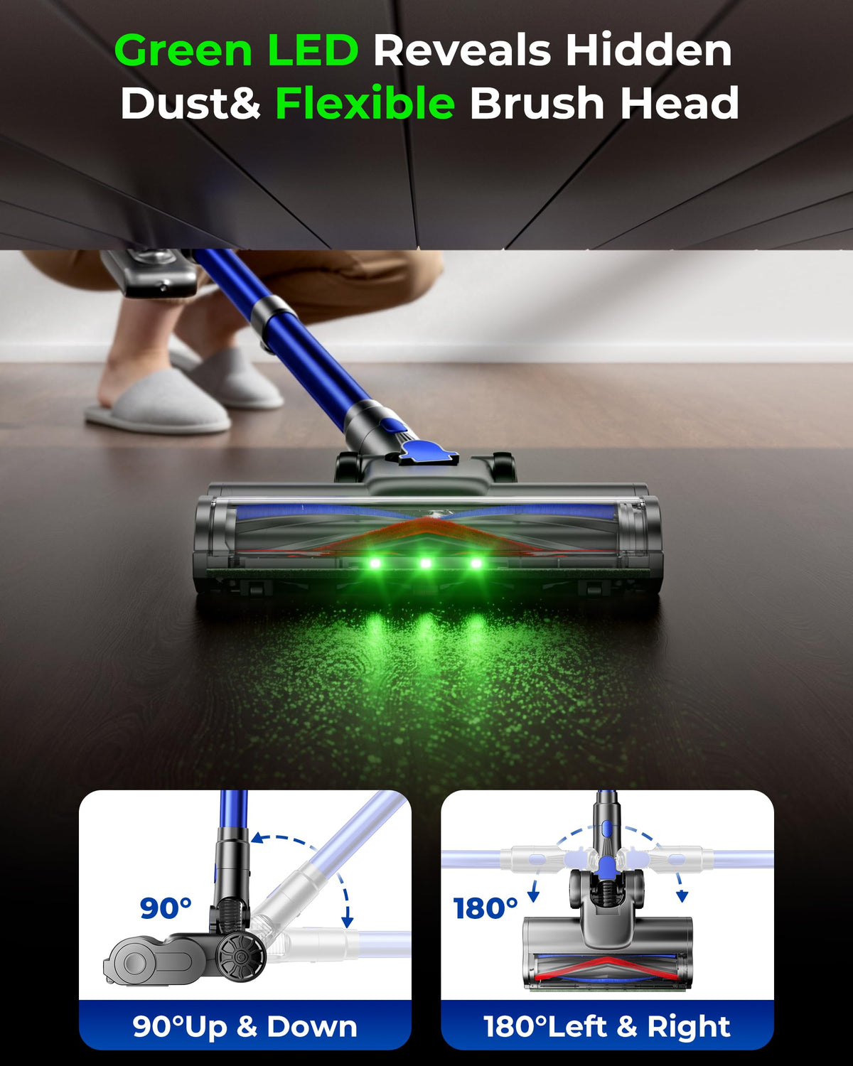 650W 55KPa Cordless Stick Vacuum Cleaner with Anti-Tangle Brush F796980