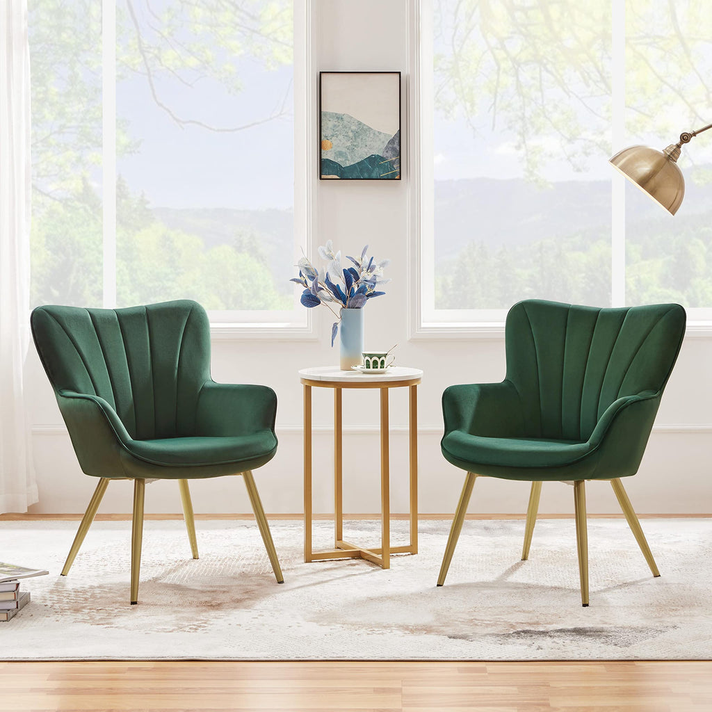 Green Upholstered Accent Chairs Set of 2 L368120