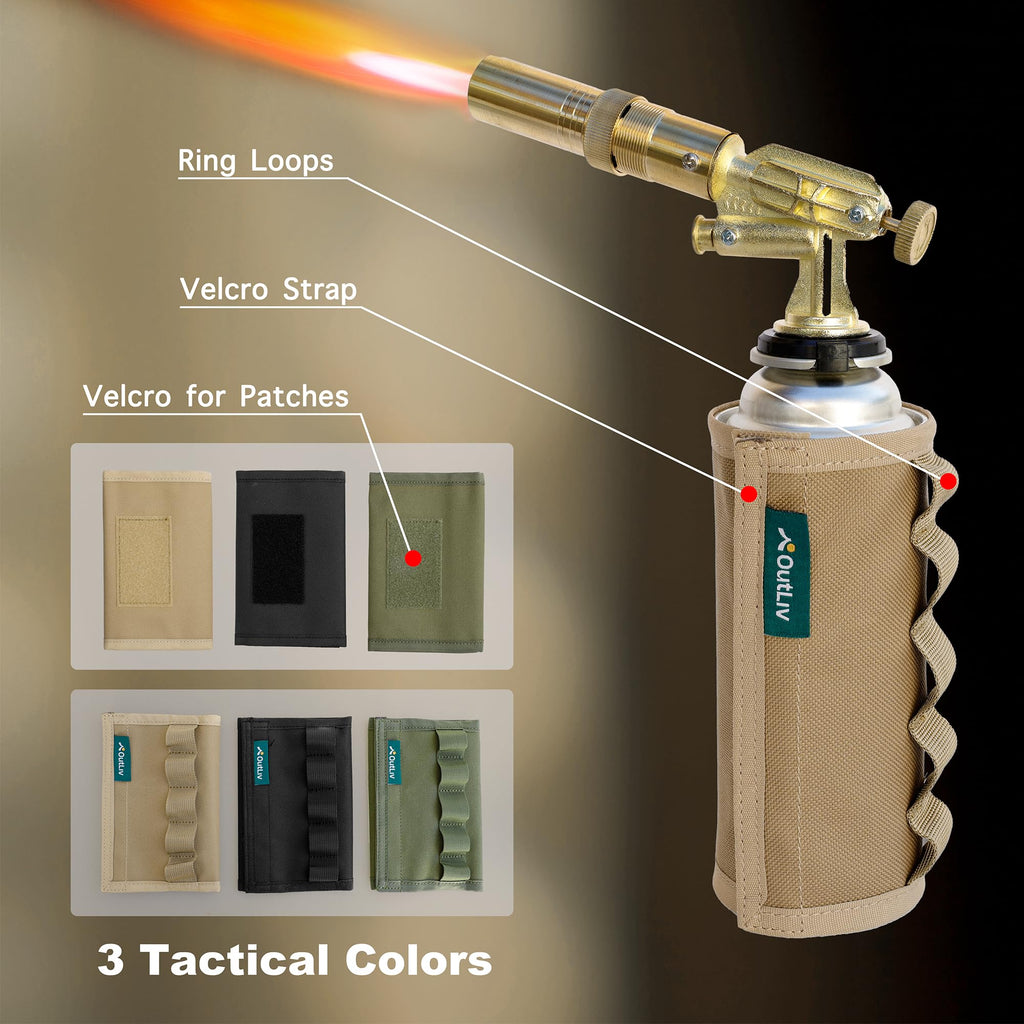 Tactical Outdoor Protective Canister Sleeve for 8oz Butane Fuel Canisters Pack of 12 Woodland Green P984