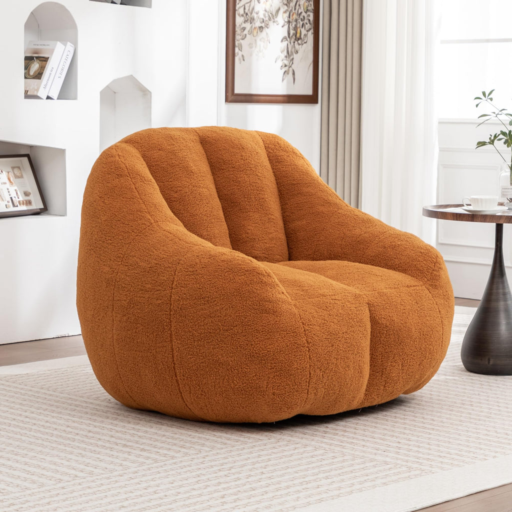 Yellow Tufted Memory Foam Bean Bag Chair O444