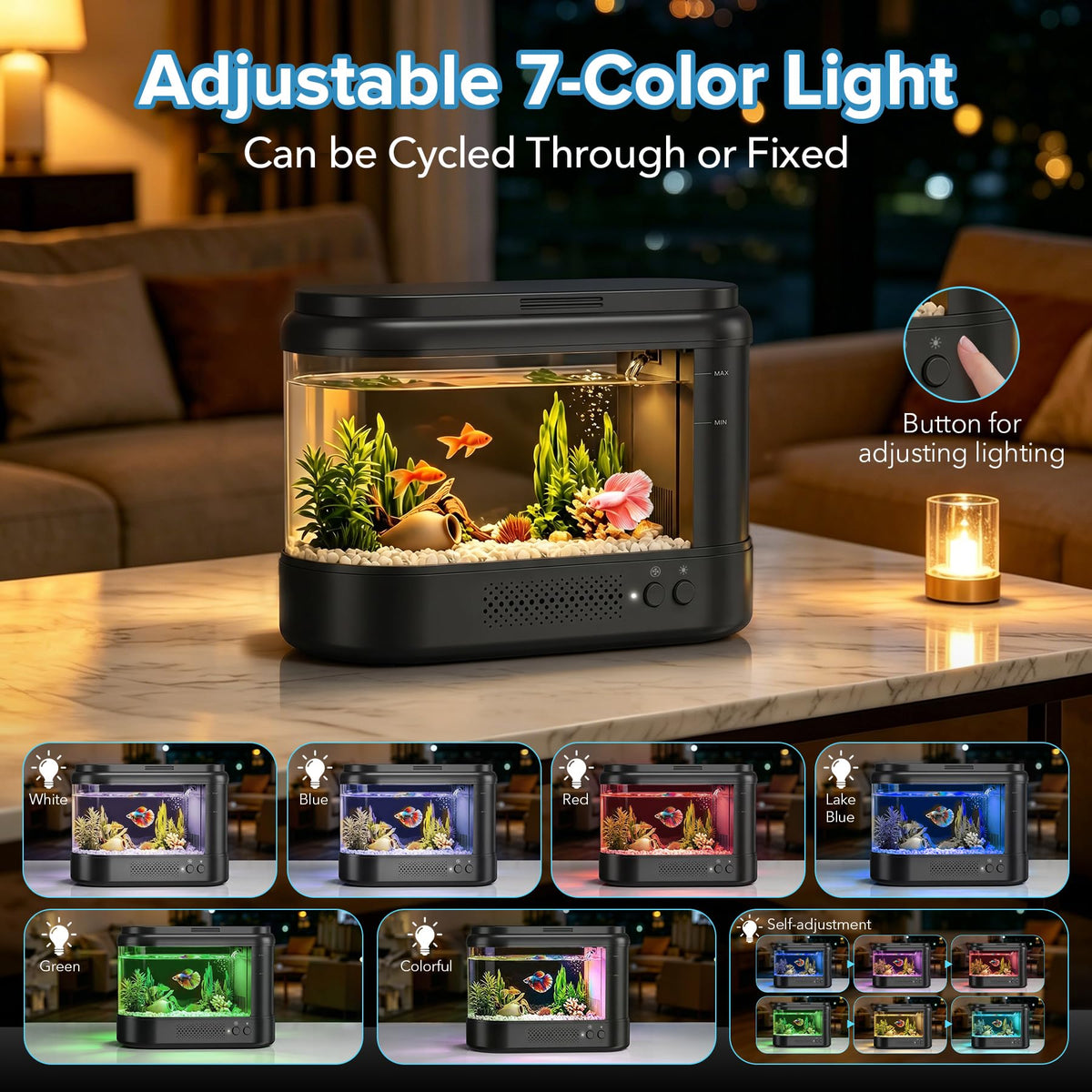 Black 1 Gallon Acrylic Aquarium Kit I323