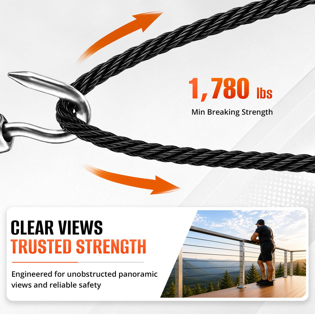 Black Stainless Steel Cable 1000FT J2165