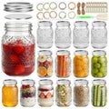 16oz Embossed Mason Jars 15-Pack with Airtight Lids X12609
