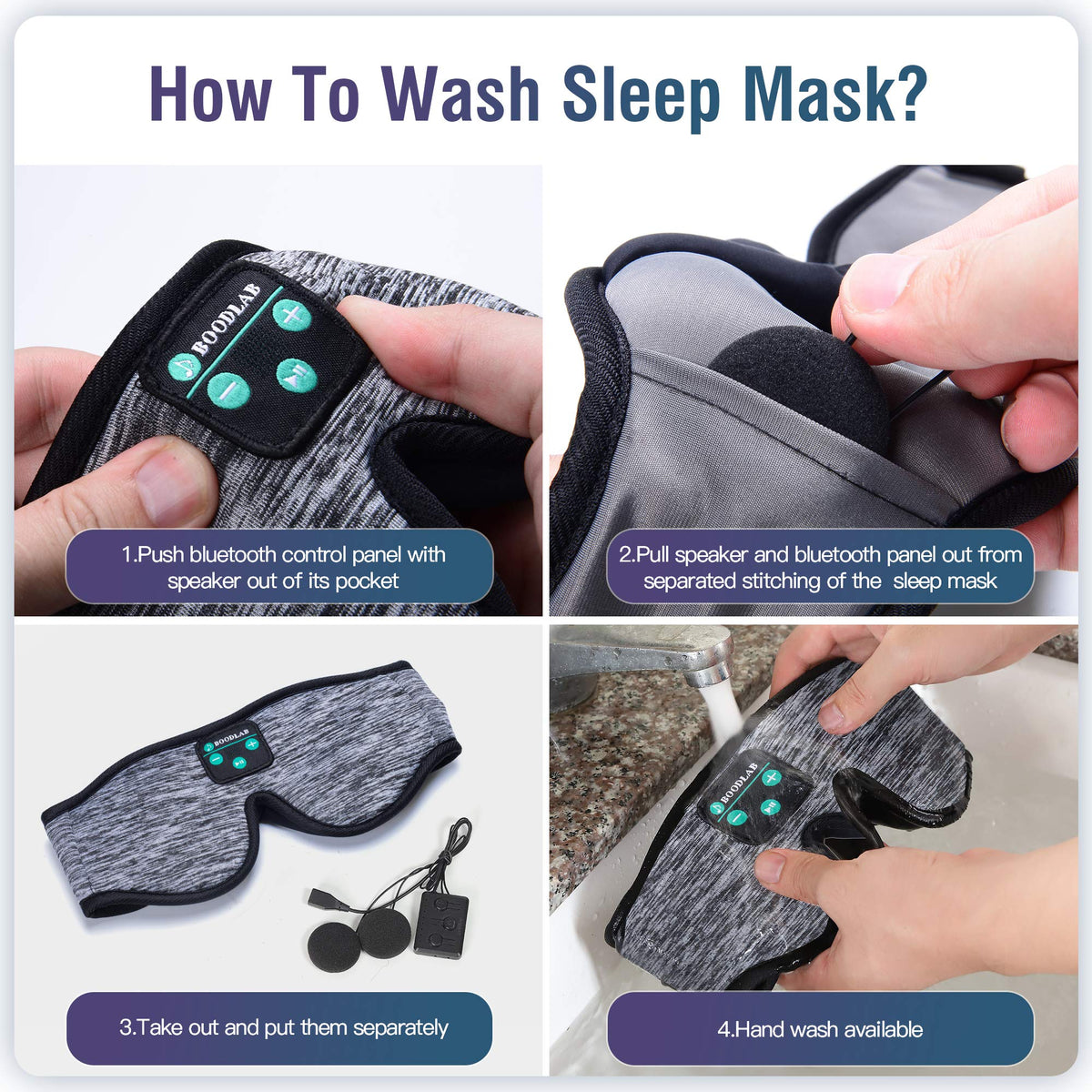 3D Sleep Mask with Bluetooth Headphones W68443