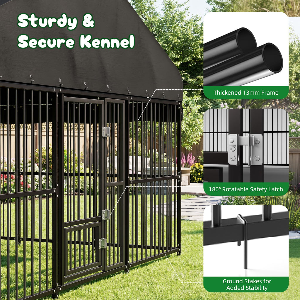 10x20 FT Heavy Duty Outdoor Dog Kennel with Roof G37331