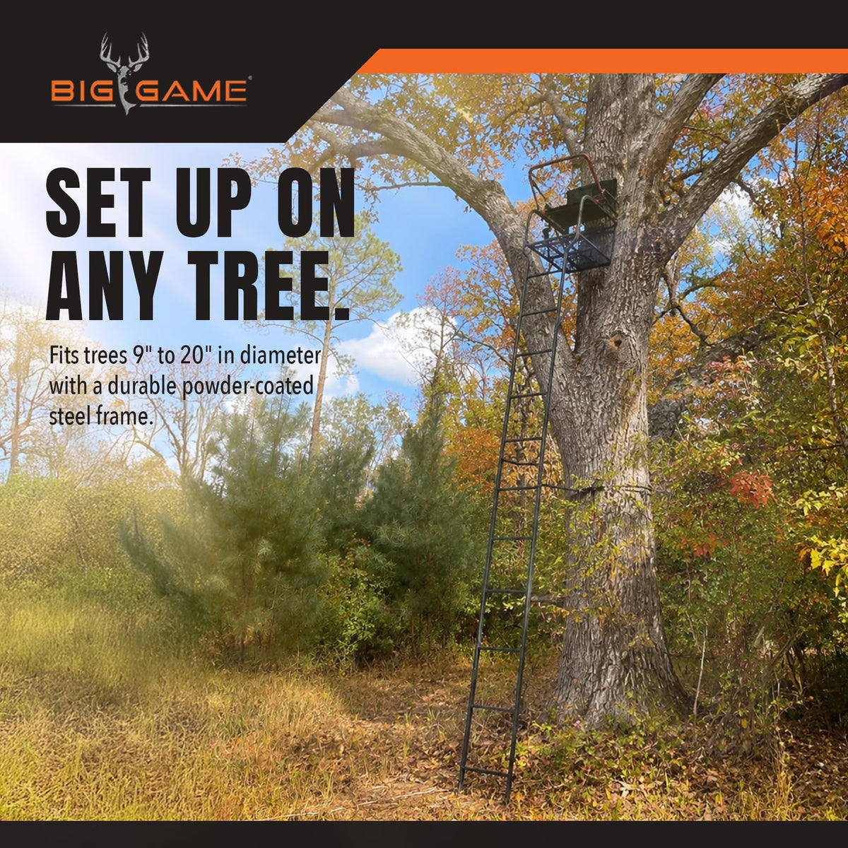 Ladder Treestand with Flip Back Seat D12701