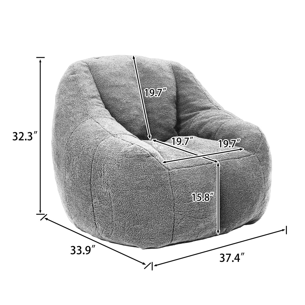 Yellow Tufted Memory Foam Bean Bag Chair O444