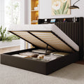 Full Lift Up Storage Hydraulic Bed Frame Black S749