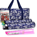 American Mahjong Set with Blue Paisley Carrying Bag 166 White Tiles Z41529