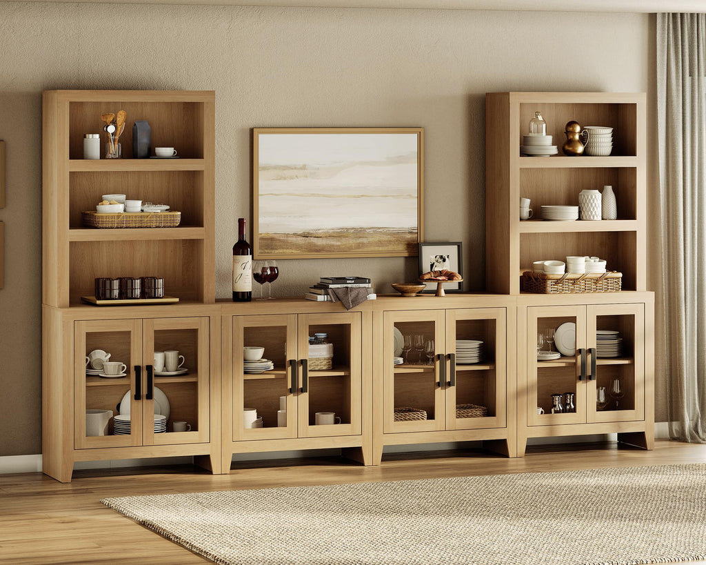 Oak Modular TV Stand with Bookshelves W46663