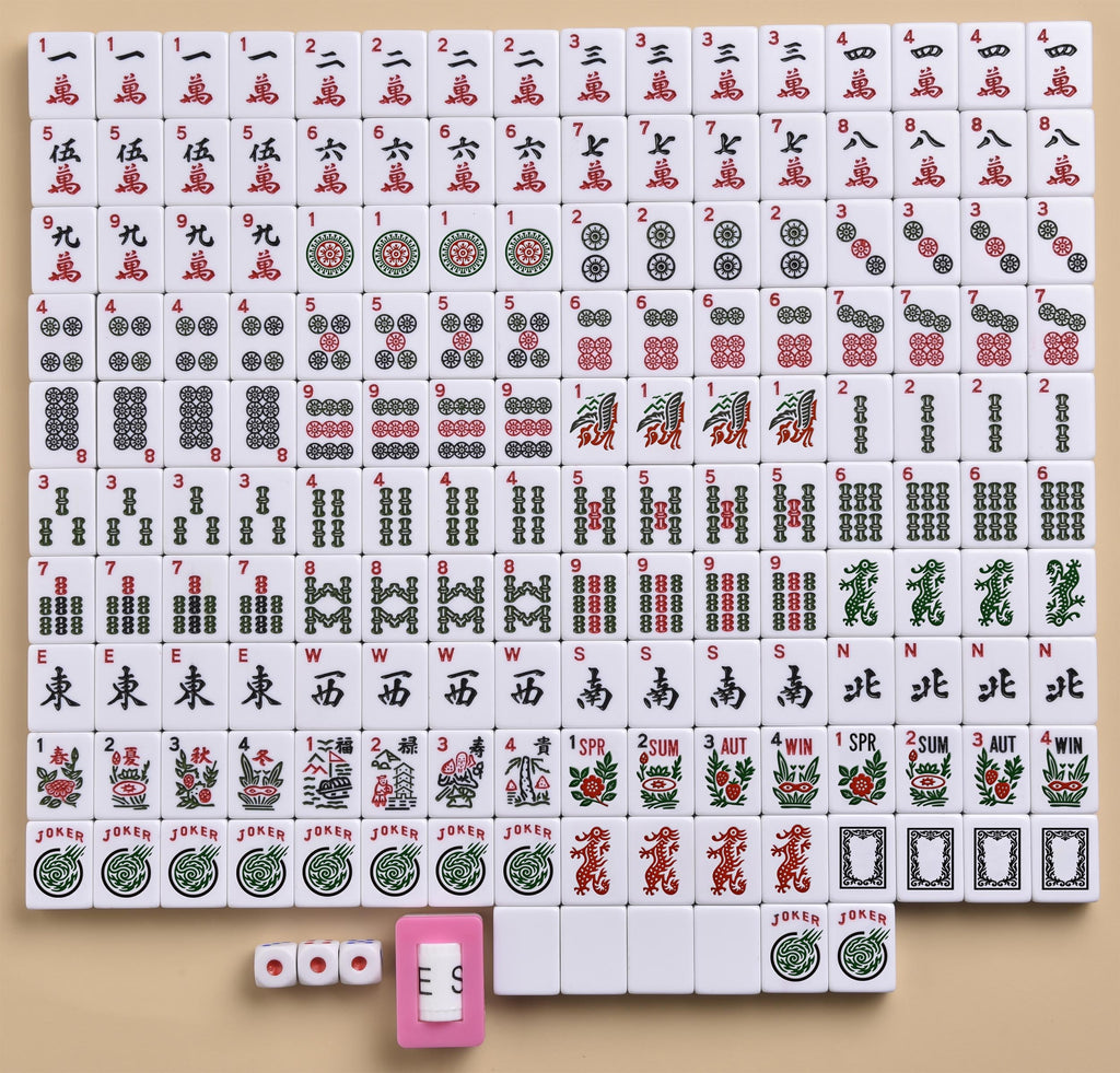 American Mahjong Set with Blue Paisley Carrying Bag 166 White Tiles Z41529