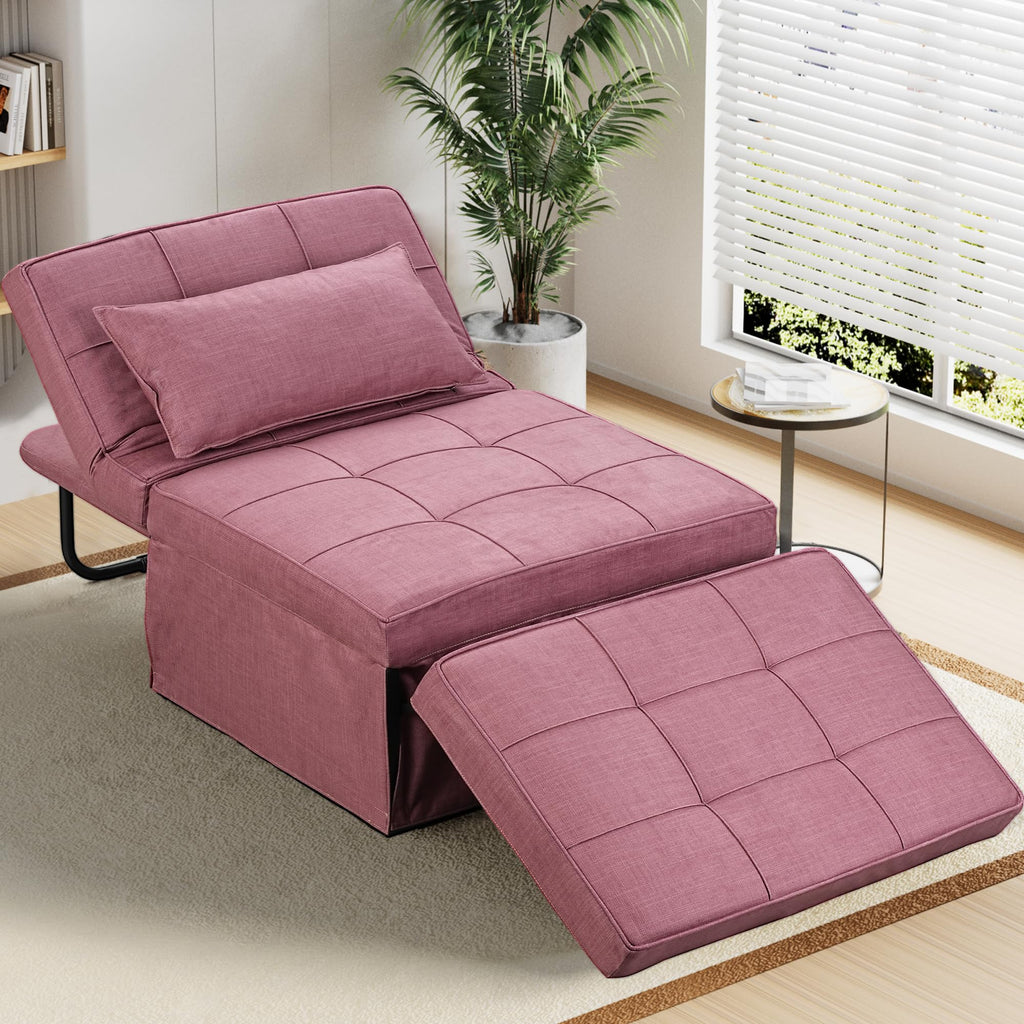 Pink Convertible Sofa Bed Z732