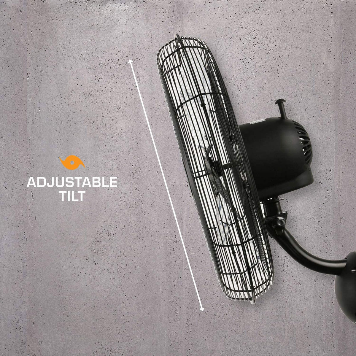 Black 20in 3 Speed Oscillating Wall Fan H44566