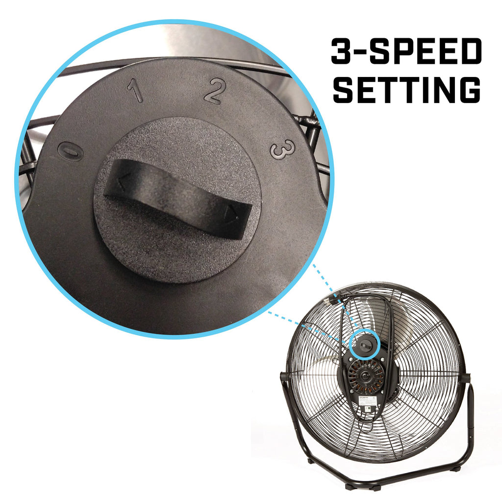 20" High Velocity Electric Floor Fan with 3-Speeds P76239